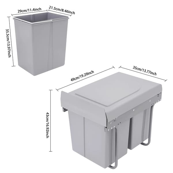 Affaldsspand, Pladsbesparende Design, Dobbelt-Spand System,En-dørs model