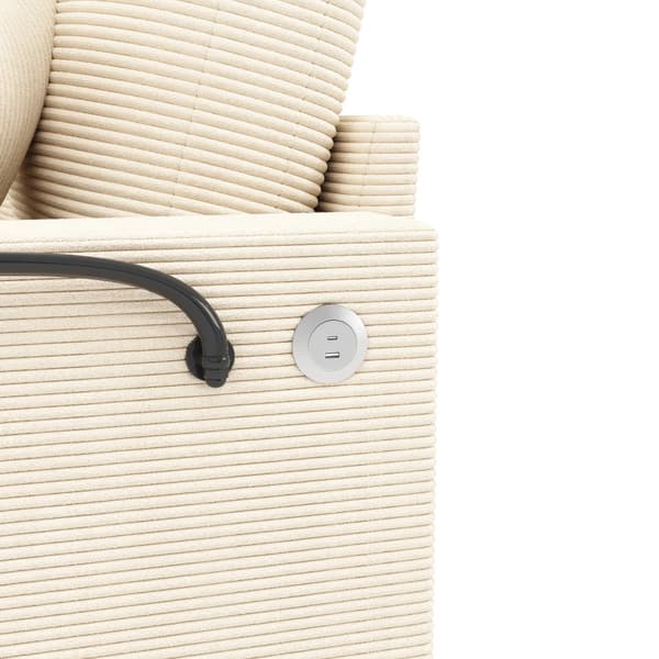 Sofa Seng, Polstret Lænefunktion, USB Port,beige