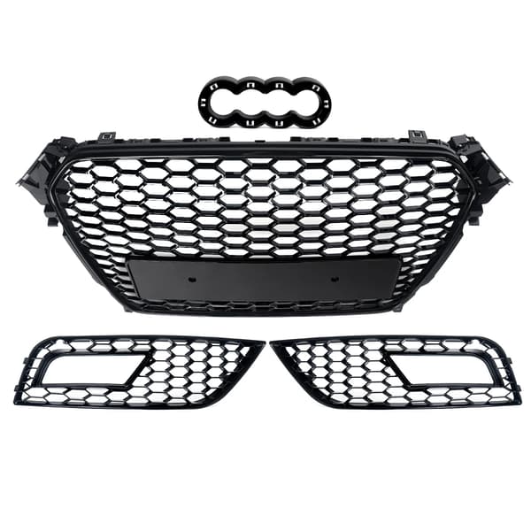 Frontbumpergrill, holdbart plastmateriale, kompatibel med Audi A4 B8.5,glans sort