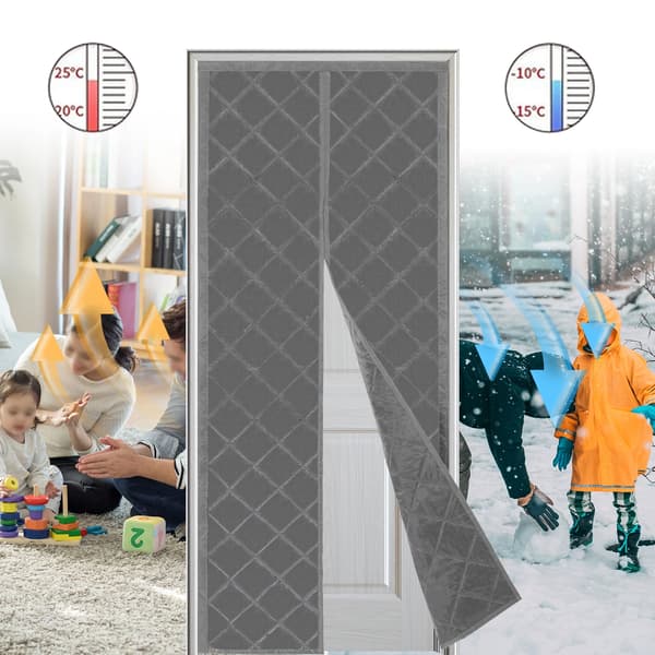 Dörrgardin, Magnetisk Isolering, Hållbar Design,GRÅ
