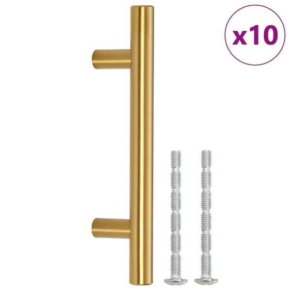 Skabshåndtag, Rustfrit Stål, Elegant Guld Finish,hær grøn