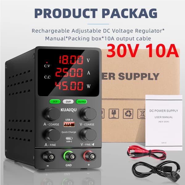 Strömförsörjning, Justerbar Spänning, Säker Drift,30V 10A, 220V EU PLUG-a