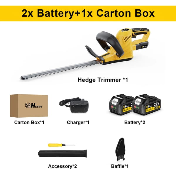 Elektrisk Häcksax, Borstlös Motor, Dubbelblad, 2 Batteri