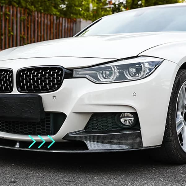 Front Splitter, Holdbart ABS Materiale, Forbedret Aerodynamik,Kulstoffiberfarve