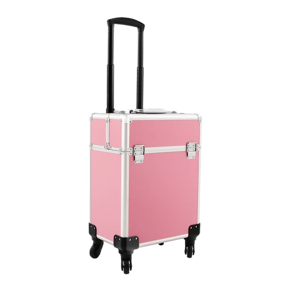 Makeup Train Case, Holdbar Konstruktion, Stor Kapacitet,Pink