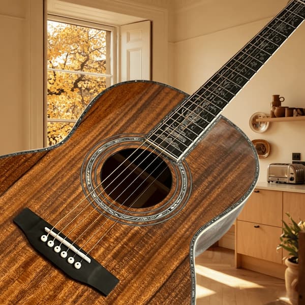 Gitarr, KOA-kropp, Ebenholtsgrepp,Brun