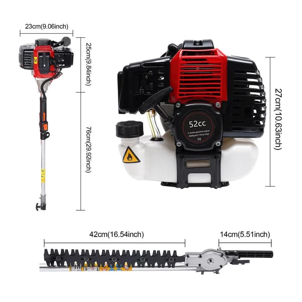 Børsteafskærer, 52cc Motor, Ergonomisk Design,sort