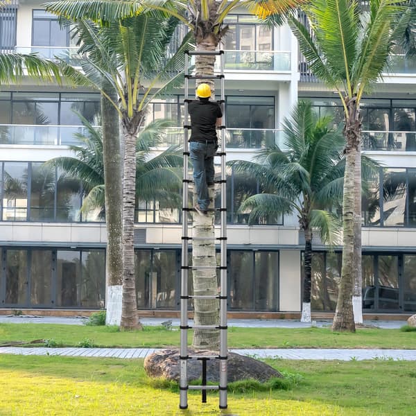 Teleskopstege, Fällbar Design, 150 kg Lastkapacitet,Silver