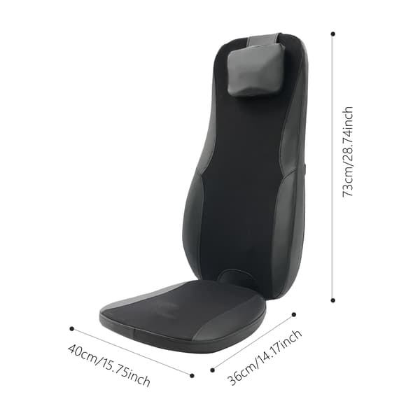 Massagefåtöljkudde, Värmefunktion, Ergonomisk Design,Svart