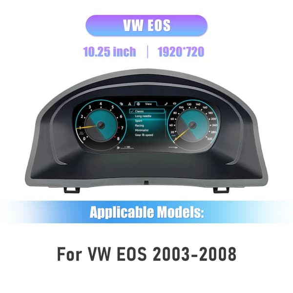 Digital Dashboard Cluster, 12,3 Tommer HD Skærm, Multi-Model Kompatibilitet,EOS  03-08