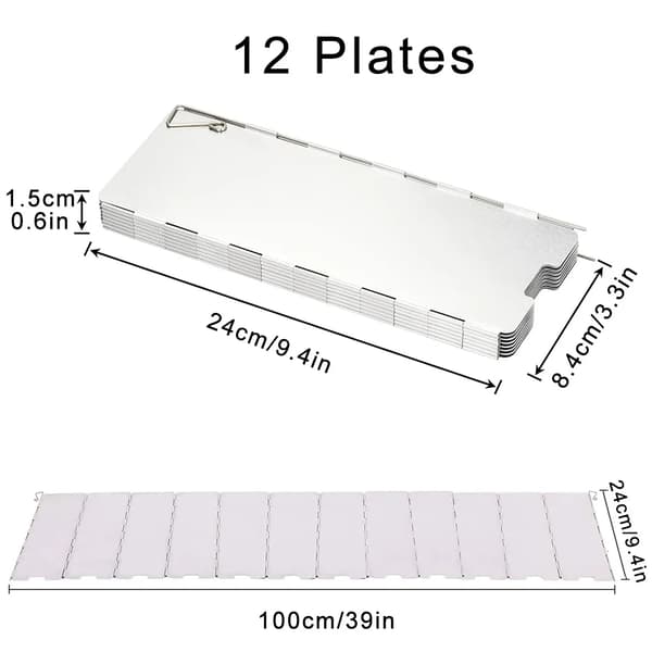 Vindskydd, Bärbar Design, Hållbar Aluminiumlegering,12 Tallrikar