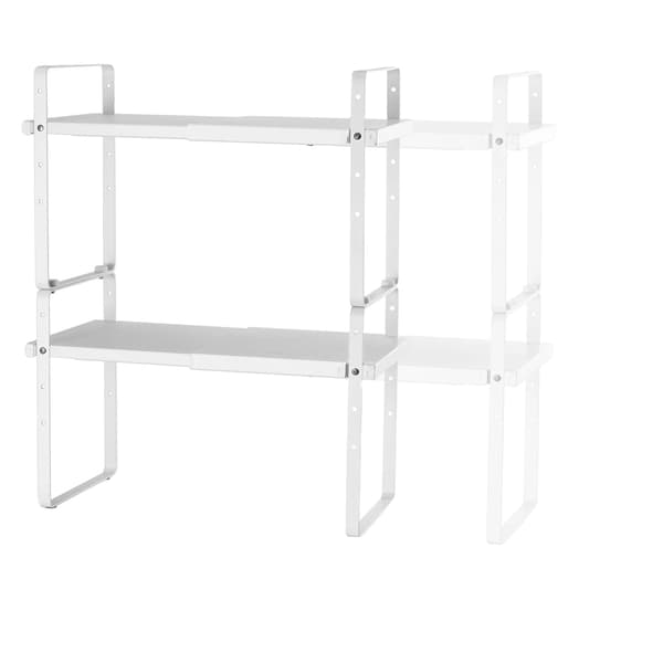 Køkkenhyldeorganisator, Justerbar Højde, Stabelbart Design,hvid