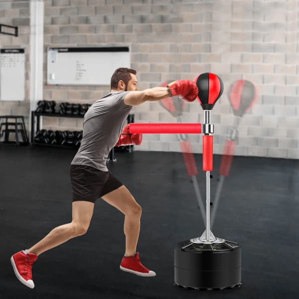 Boxningsställ, Höjdjusterbart, Reflex Träningsboll,Röd