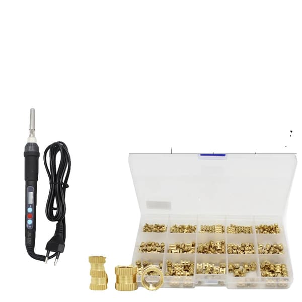 Brass Heat Set Insert Nut Verktygssats, Mångsidig Kompatibilitet, Hållbart Material,349st EU