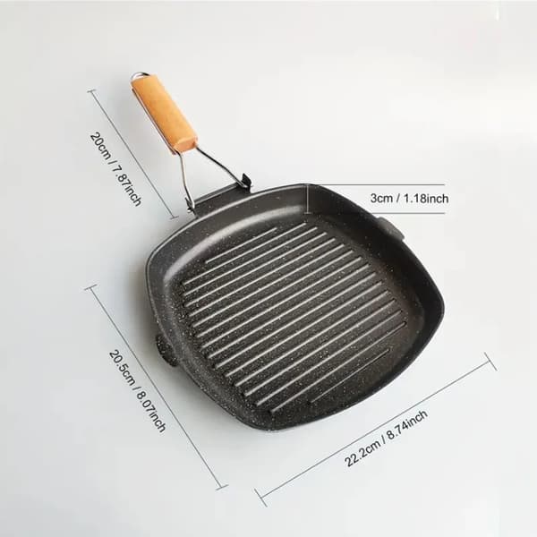 Grillpande, Nonstick Overflade, Kompakt Design,sort