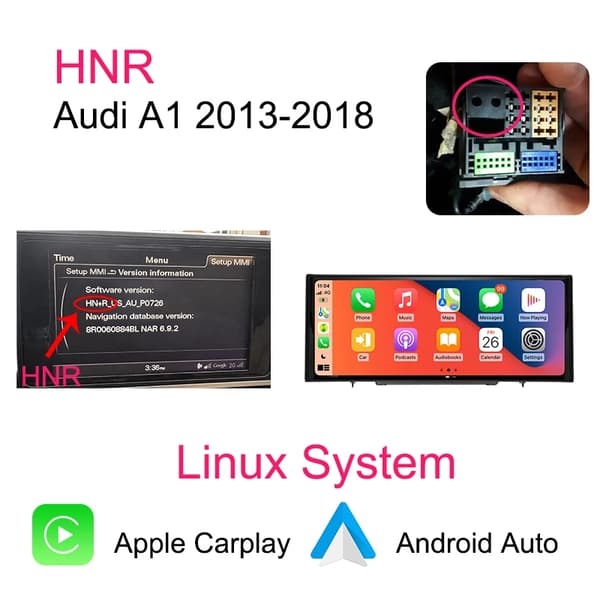 Bilstereo, Skärmstorlek, Linux Operativsystem, kompatibel med Audi A1 2013-2018,HNR