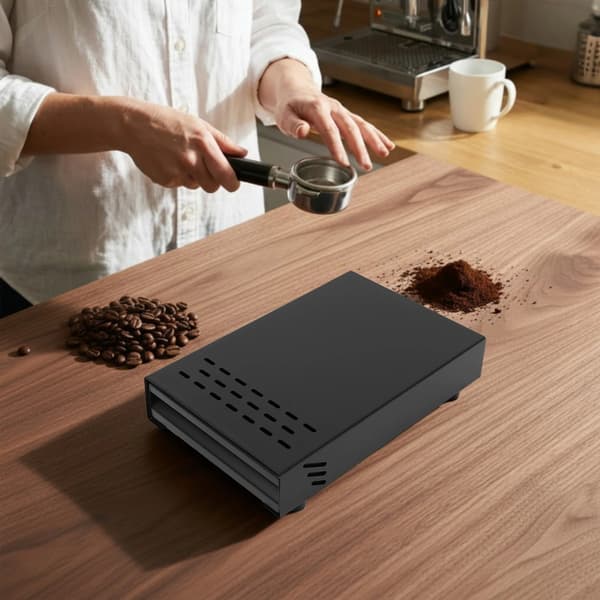 Kaffesumpbeholder, Holdbart Design, Støjdæmpende Funktion,sort