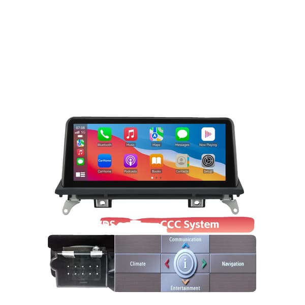 Carplay, Touchscreen Display, Smartphone Forbindelse, kompatibel med BMW X5 E70 X6 E71 2008-2010,CCC System