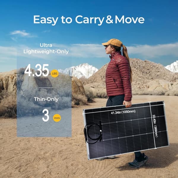 Flexibel Solpanel, 125W Effekt, 24% Effektivitet, Flexibel Design, 105 cm x 57 cm, Lämplig för 12V System