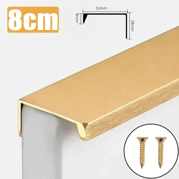 Möbelhandtag & Knopp, Modern Design, Hållbar Aluminiumlegering,10 Set-c, 8cm-Guld