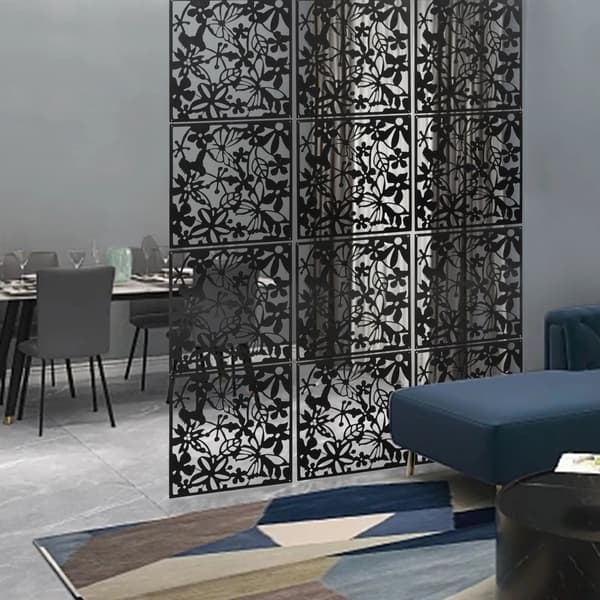 Rummdivider, 12 Stykker, Sommerfugledesign,sort