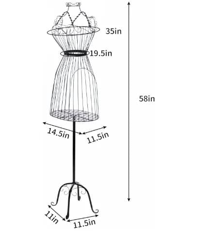 Mannequin Model Stativ, Helkropsdesign, Justerbar Højde,1 Sort