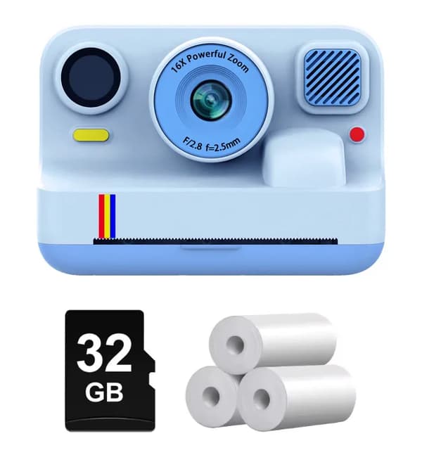 Lapset Kamera, 48MP Anturi, Bluetooth-yhteys,Sininen