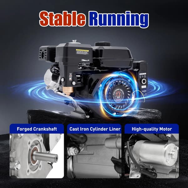 Go-Kart Motor, 7,5 HK, 4-Tak,sort