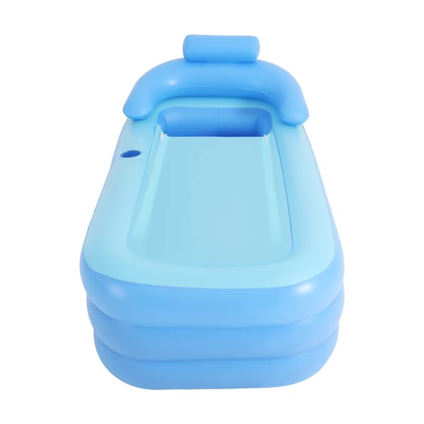 Bærbar Voksenbadekar, Ergonomisk Design, Sammenklappelig for Nem Opbevaring,Blå