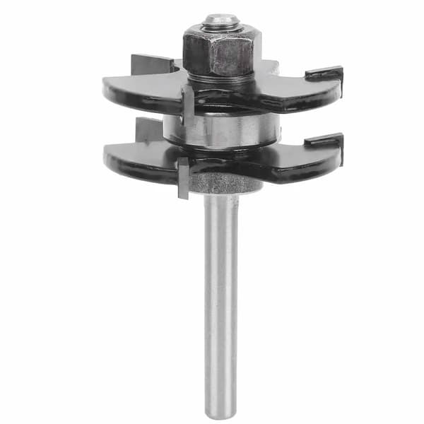 Miter Router Bit, Hårdt Legeringsmateriale, 45° Vinkel, Skaftdiameter 8mm, Inkluderer 2 Lejer, Præcisionsskæringsfunktion