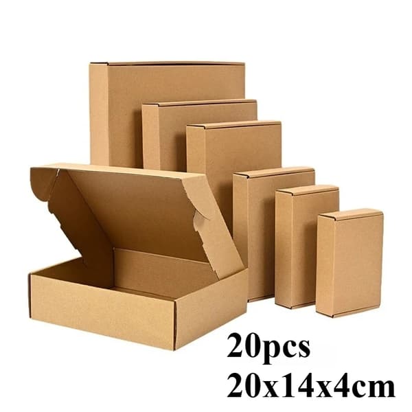 Wellpappboxar, Hållbart Material, Mångsidiga Storlekar,20st 20x14x4cm