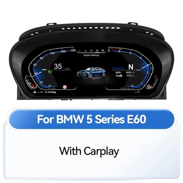 Digital Dashboard, 7 UI-stile, 1920 x 720 opløsning,med Carplay