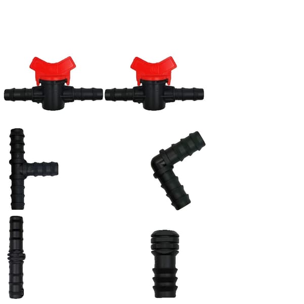 Trädgårdsvattenkopplingar, Droppbevattning, Plastkopplingskit,34Pcs