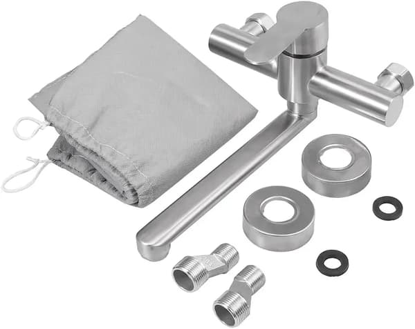 Kökskran, Väggmonterad, 360° Rotbar Pip,silver
