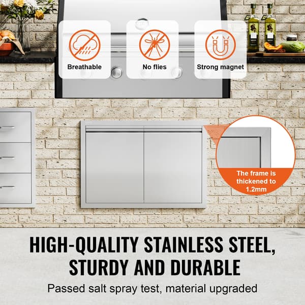 BBQ Adgangsdør, Rustfrit Stål, Flush Mount Design,28X19tommer