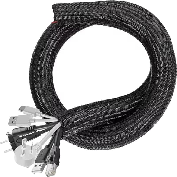 Kabelslang, Utvidgbar, Hållbart TPE-material,Svart 5M