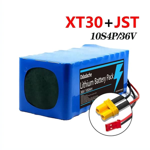 Elcykelbatteri, 100Ah kapacitet, 36V,XT30-JST