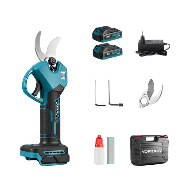 Elektrisk sekatör, borstlös motor, ergonomisk design,2xBatteri Set