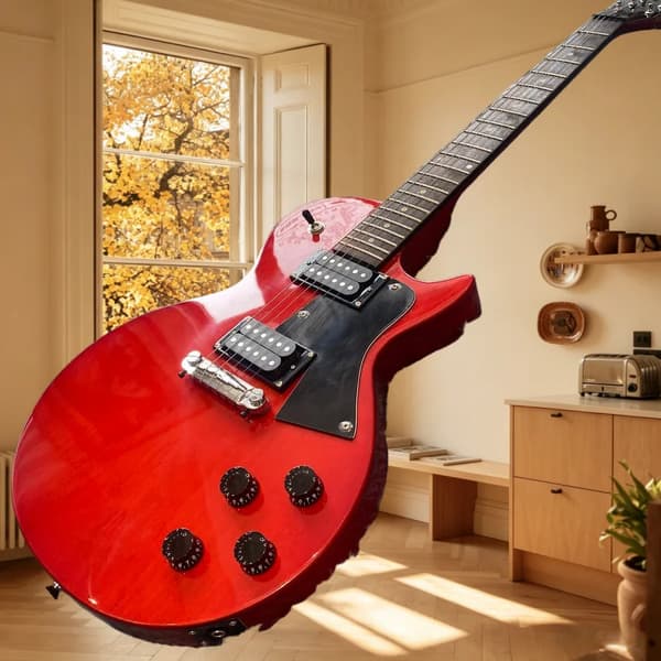 Gitarr, rosenträsgrepp, fast stall,Röd