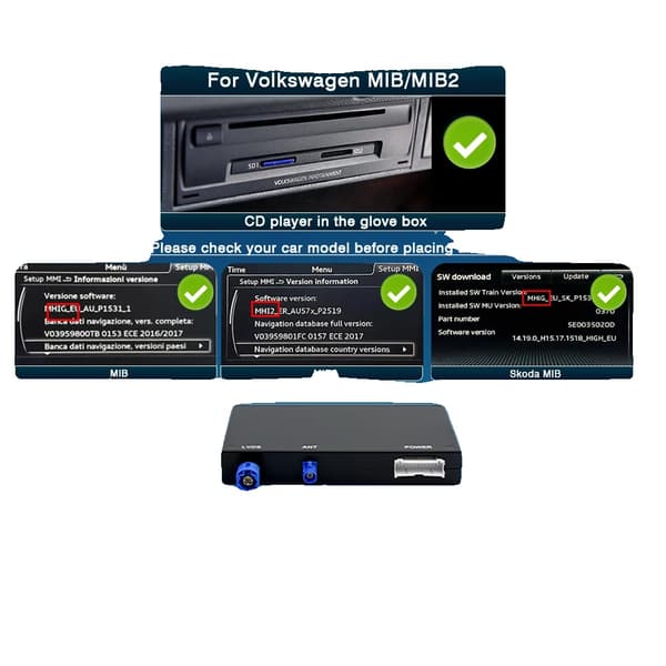 Multimedia Interface, Understøtter CarPlay, Android Auto,For MIB MIB2