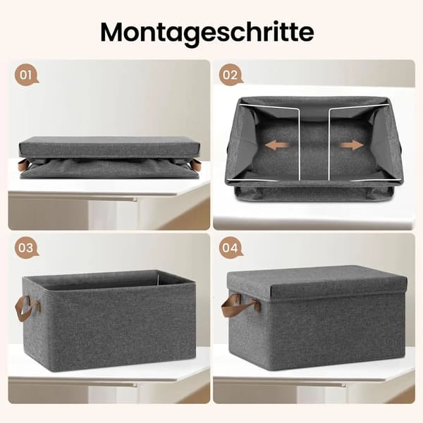 Opbevaringskuber, Foldbart Design, Holdbart Stofmateriale,44x34x25cm(38L)