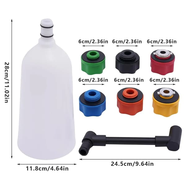 Oljefyllningstrattset, 0,5 Gallon Kapacitet, 6 Adaptorer Ingår,VIT