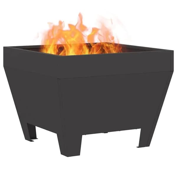 Utomhus Eldbassäng, Robust Stål, Bärbar Design,svart