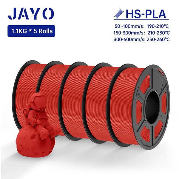 3D-printer filament, højhastighed, forbedret fluiditet,HS-PLA Rød 5stk