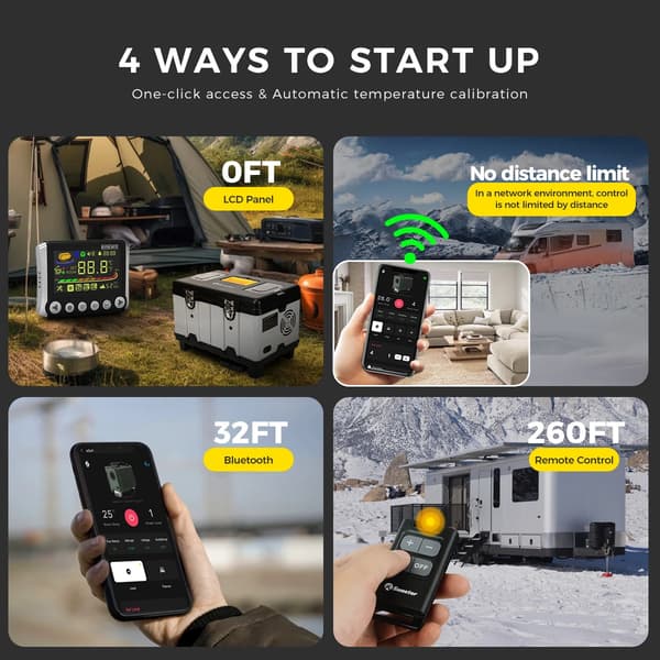 Diesel Luftvarmer, Smart WiFi App Kontrol, Multi-Mode Drift,8KW