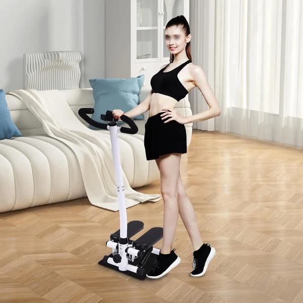 Fitness Stepper, Hydraulisk Drivsystem, Skridsikre Pedaler,sort