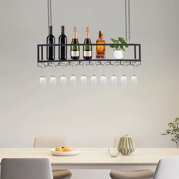 Vinglasställ, Takmontering, Vintage Design,svart
