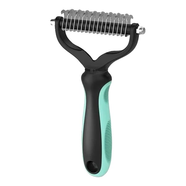 Kæledyrsgroomingværktøj, Uldudredningsbørste, Ergonomisk Design,Lys blå L