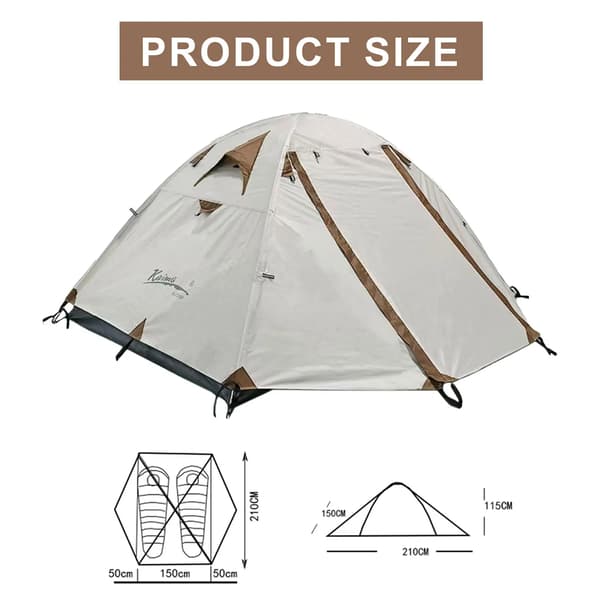 Campingtält, Väderbeständigt, Lättviktsdesign,Ljusgrå