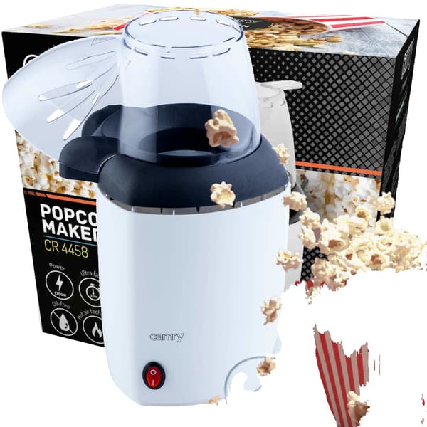 Popcornmaskine, 1200W, varm luft popper,HVID, EU